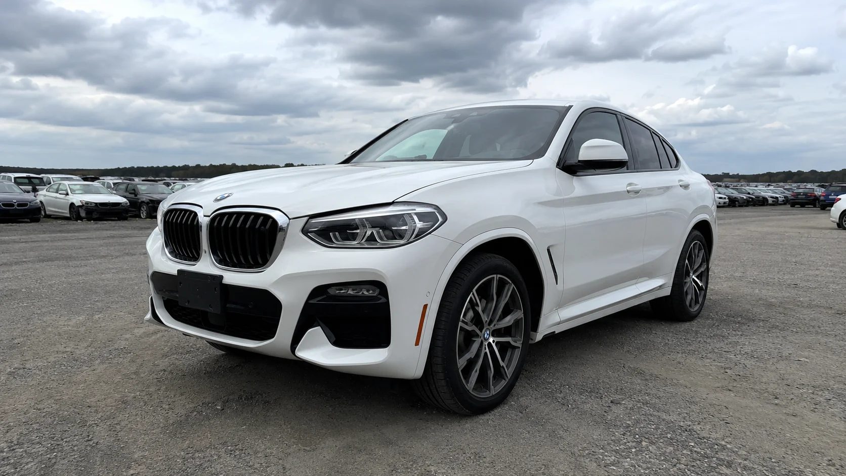 BMW X4 G02 z USA w odcieniu Mineral White na placu aukcyjnym Copart przed wysyłką do Polski 2026