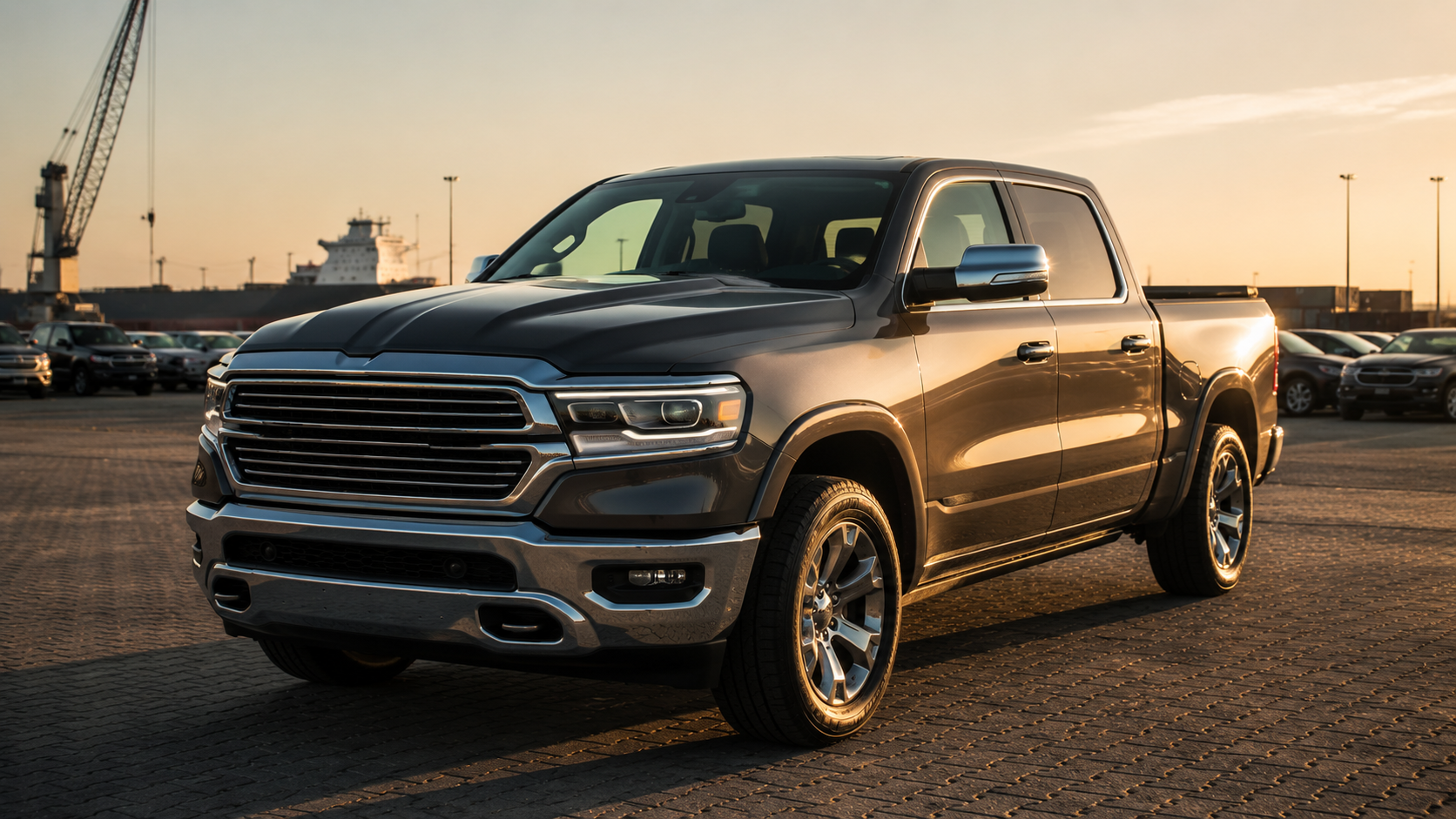 Dodge RAM 1500 Laramie z USA przed transportem do Polski, import 2026