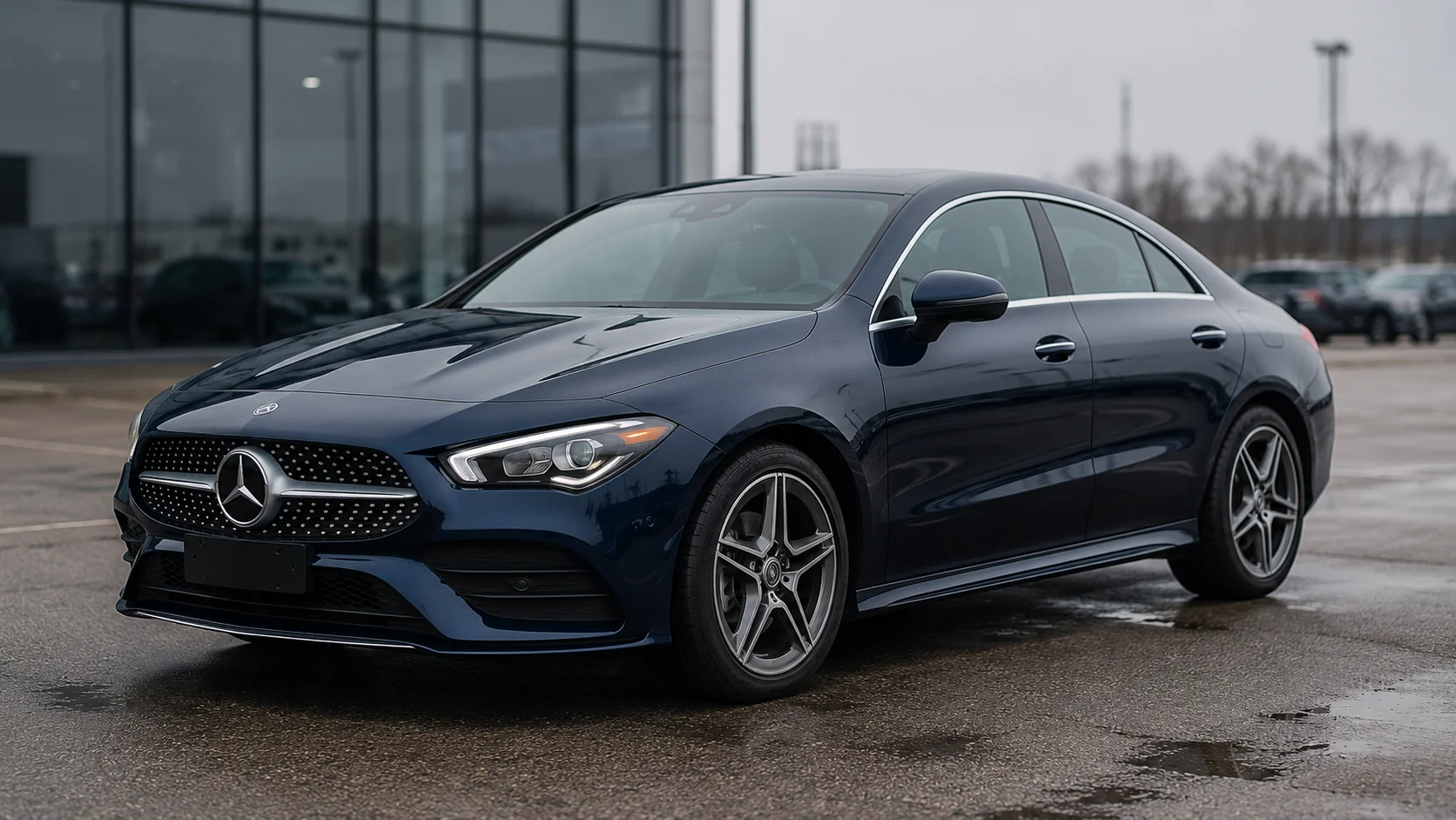 Mercedes CLA Coupe sprowadzony z USA na placu odbiorczym w Polsce