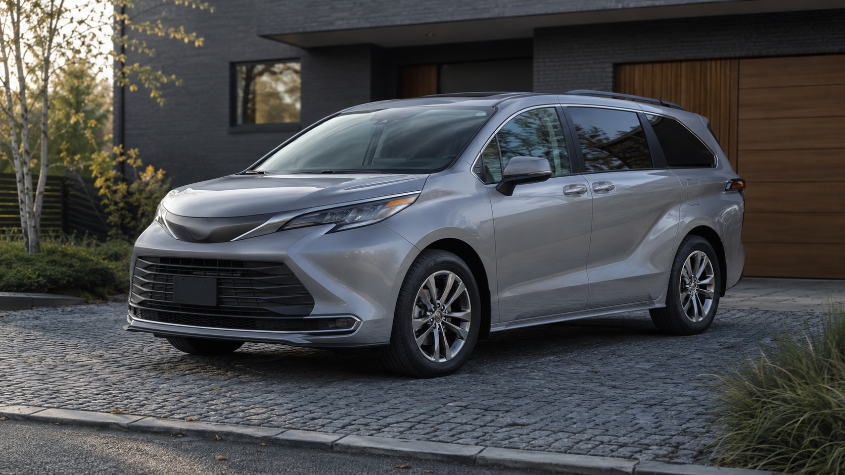 Toyota Sienna z USA, hybrydowy minivan czwartej generacji na podjeździe w Polsce po imporcie z aukcji